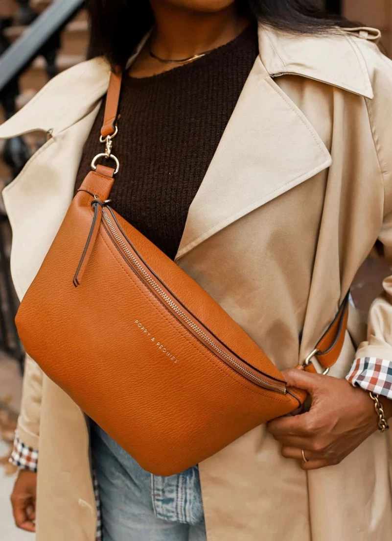 Poppy & Peonies Large Sidekick in Cognac Crossbody/ Belt Bag - photo 2