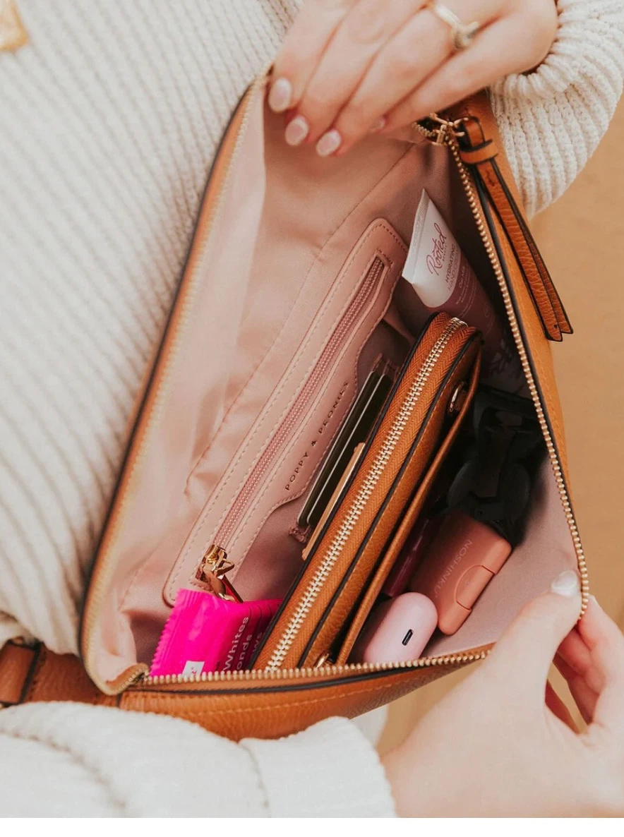 Poppy & Peonies Large Sidekick in Cognac Crossbody/ Belt Bag - photo 3