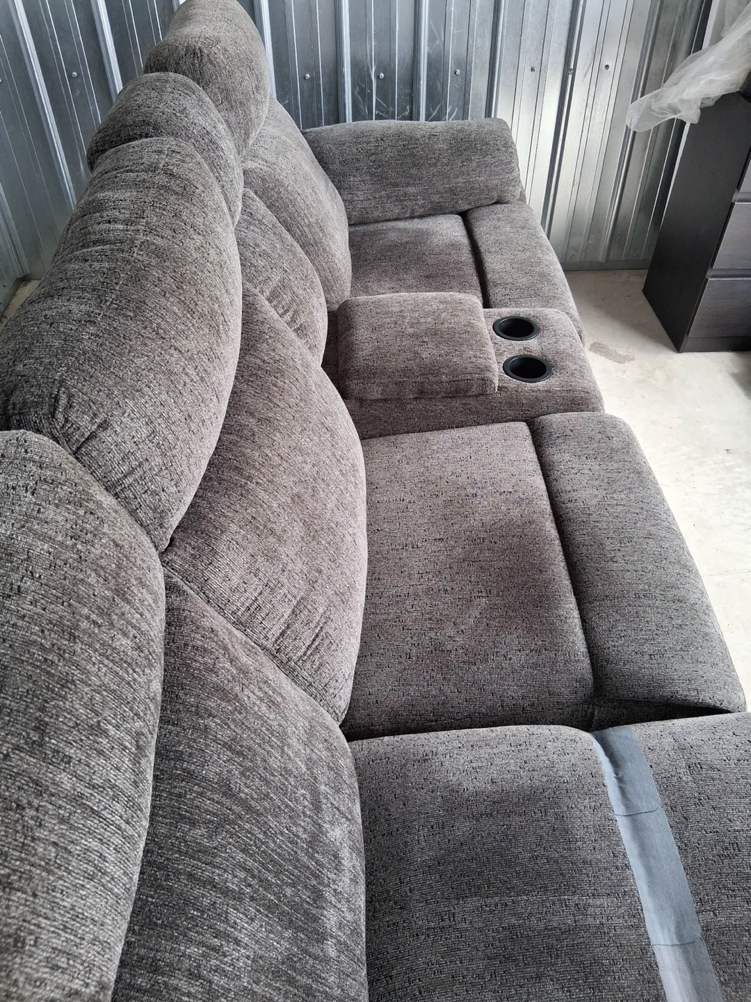 Fabric Reclining Sectional Sofa with Chaise and Console - photo 5
