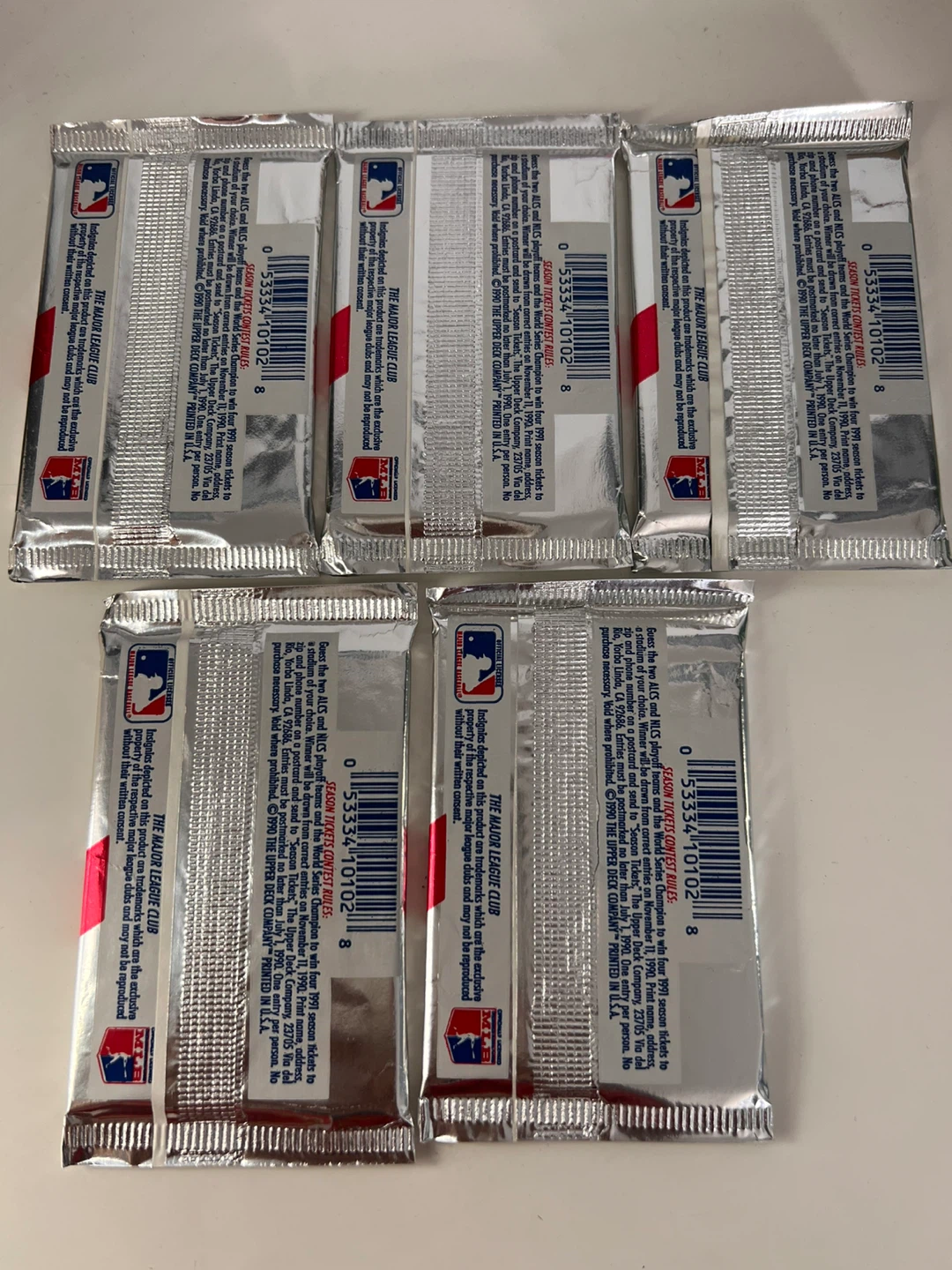LOT OF 5 PACKS - 1990 Upper Deck Baseball - $5 - photo 3