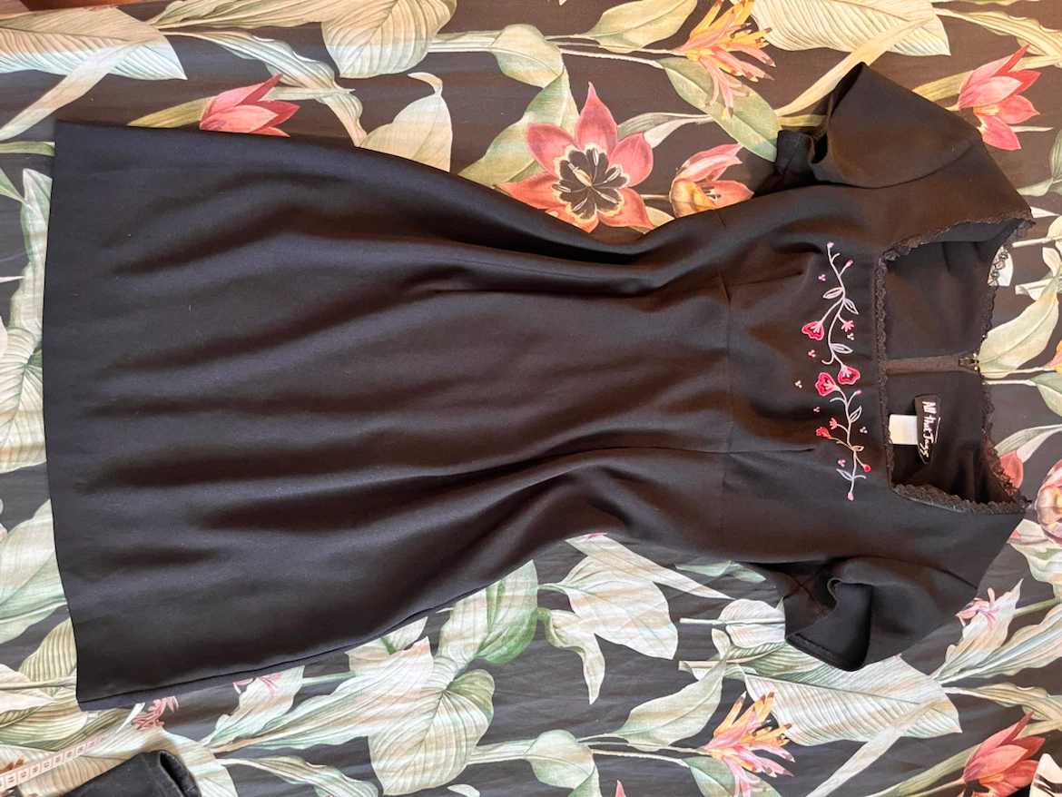 Vintage Black Whimsigoth Mini Dress - photo 2