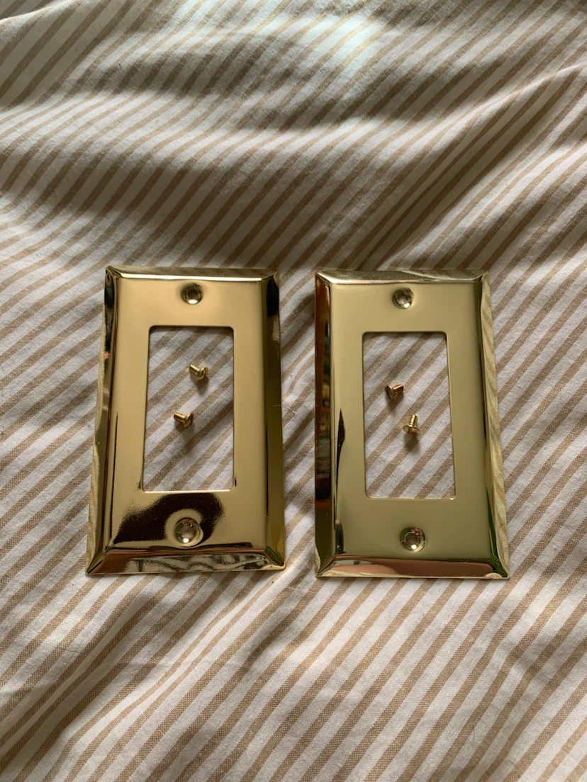 Polished Metal Brass Rocker Light Switch Plate Covers