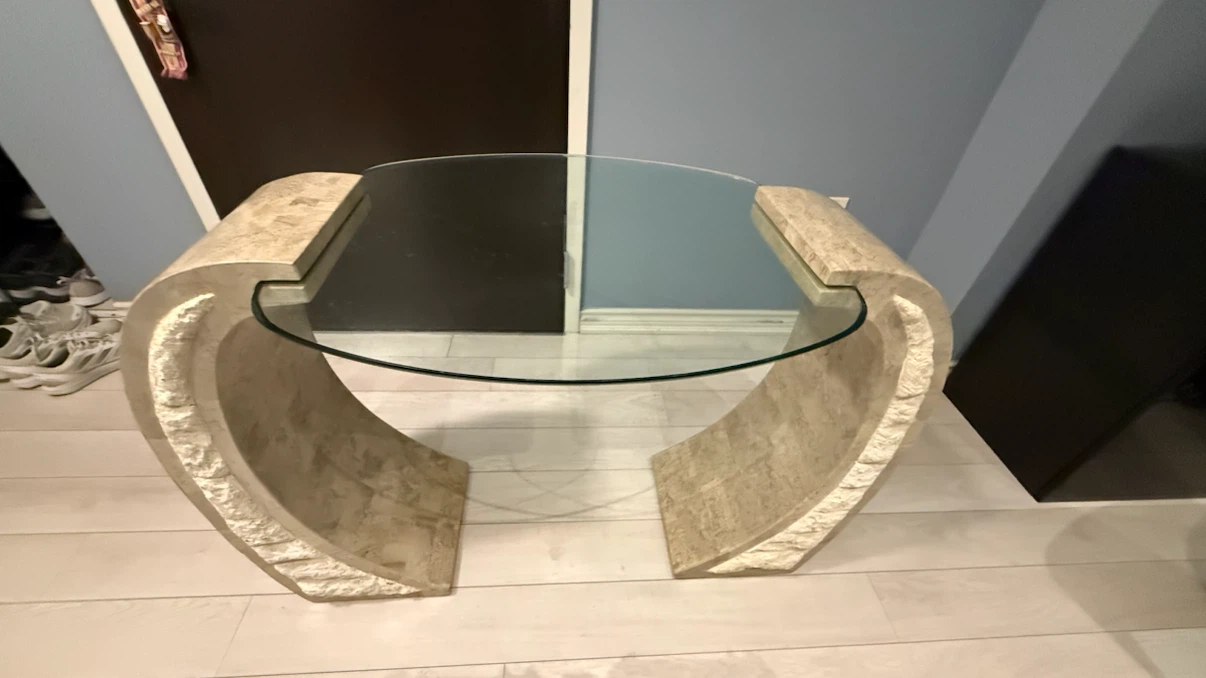 Stonelike and Glass Console Table - photo 2