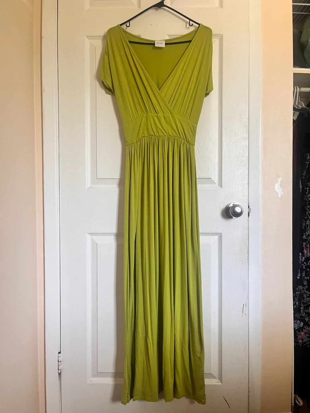 Olivia Rae Chartreuse/ Lime Green Jersey Maxi Dress