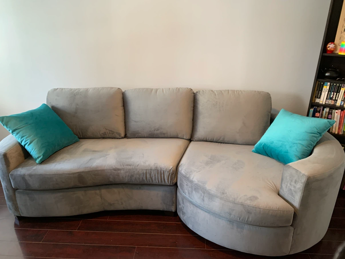 Grey Curved Sectional Sofa - Made in Canada - photo 3
