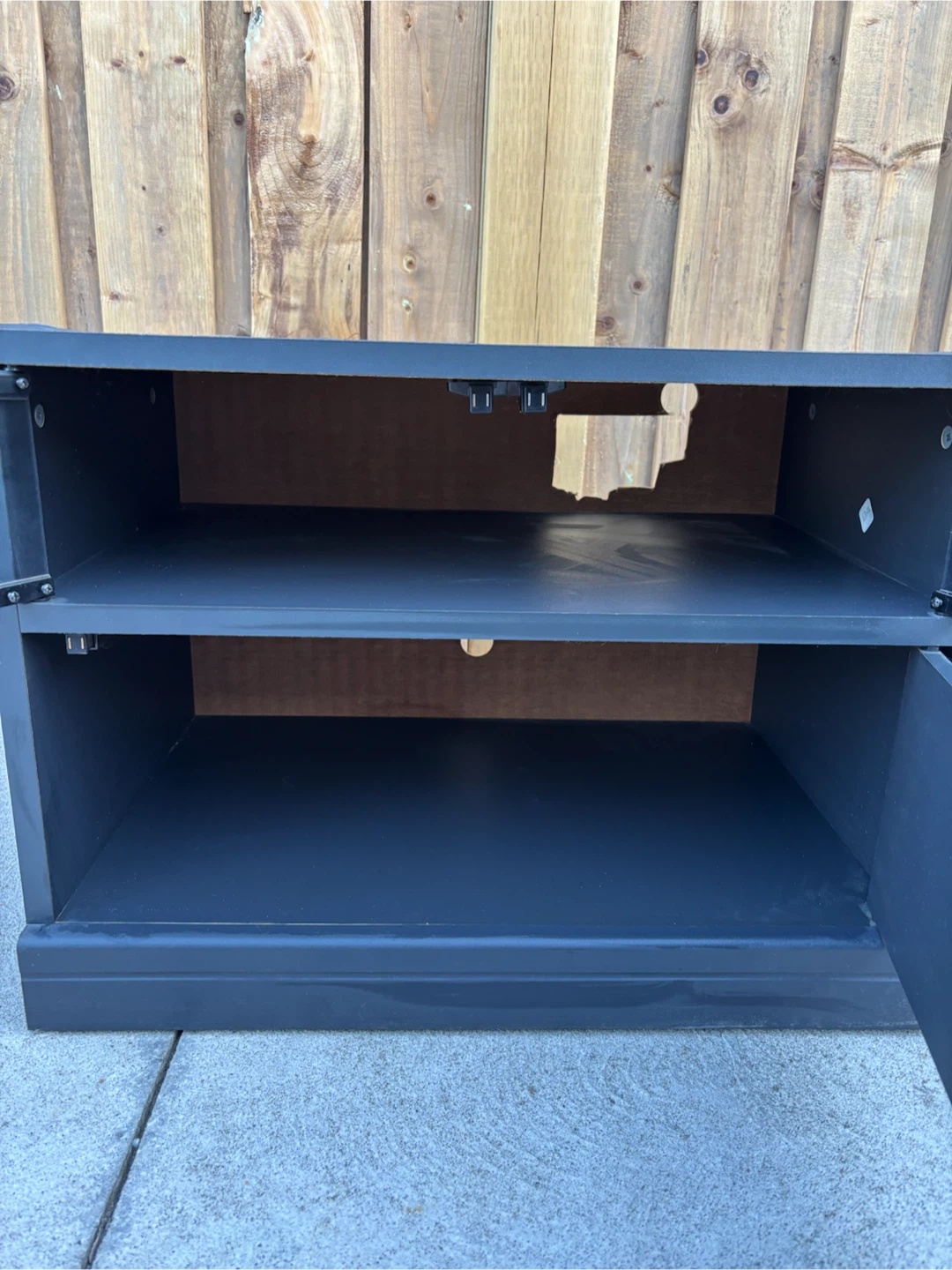 Black Media Console with Glass Doors - photo 3
