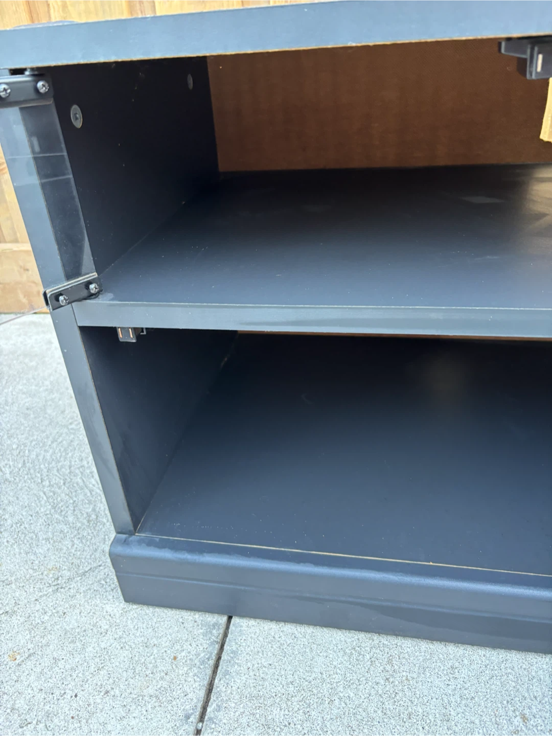 Black Media Console with Glass Doors - photo 4
