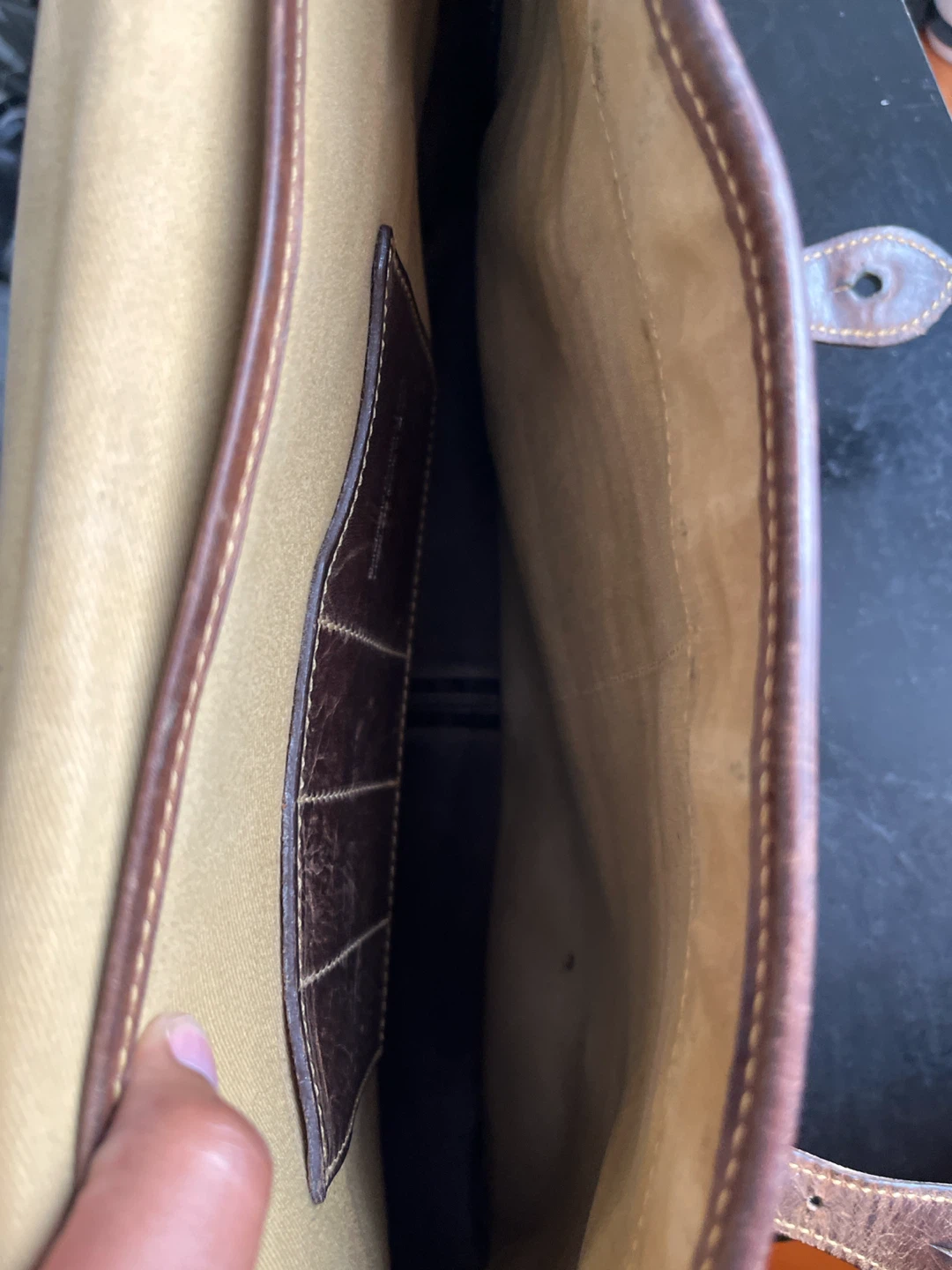 Vintage Brown Leather Satchel Briefcase - photo 3