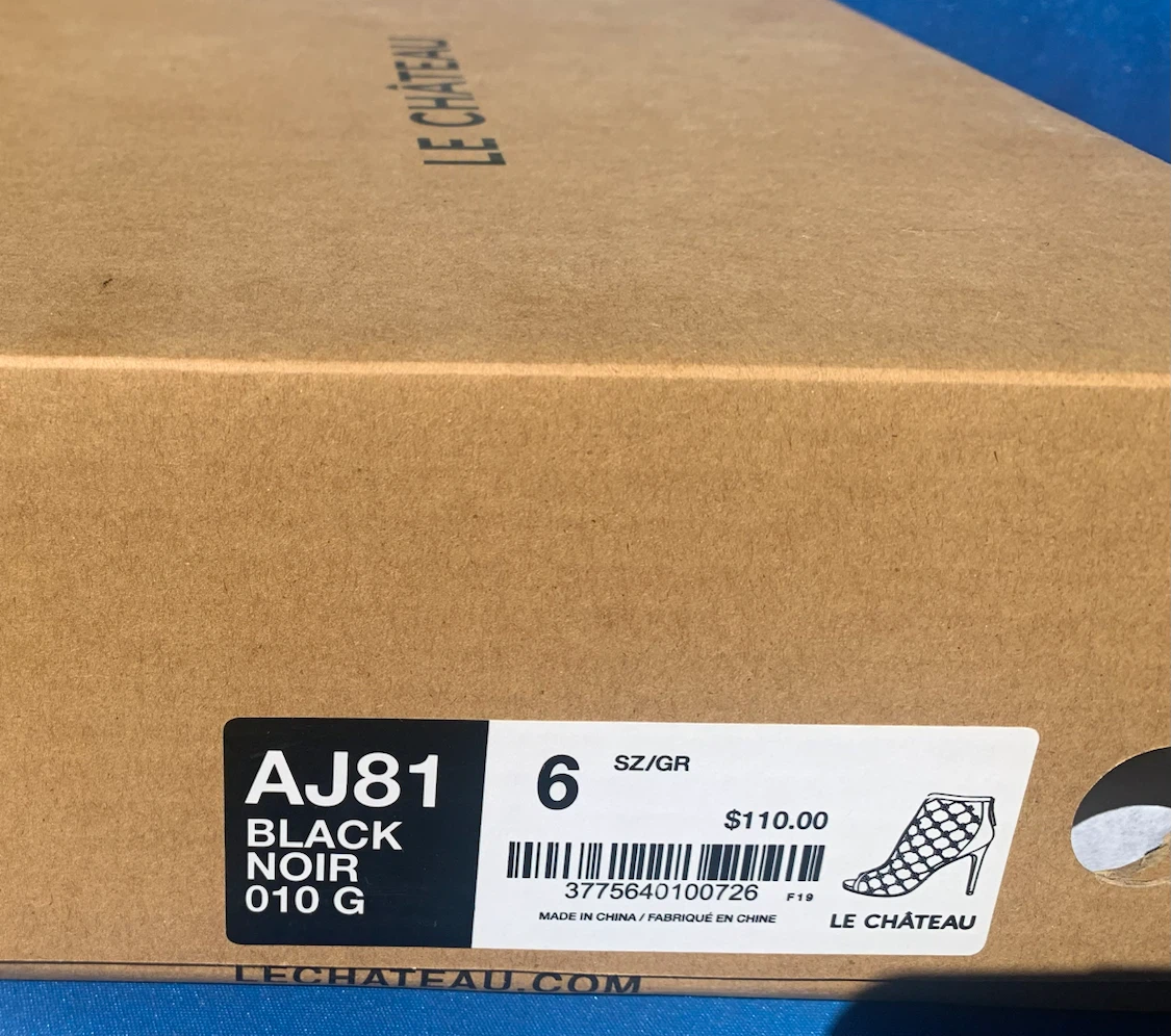 Le Château Black Mesh Ankle Heels Size 6 - photo 2