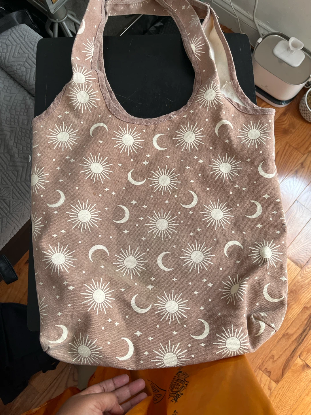 Sun and Moon Print Canvas Tote Bag - photo 2