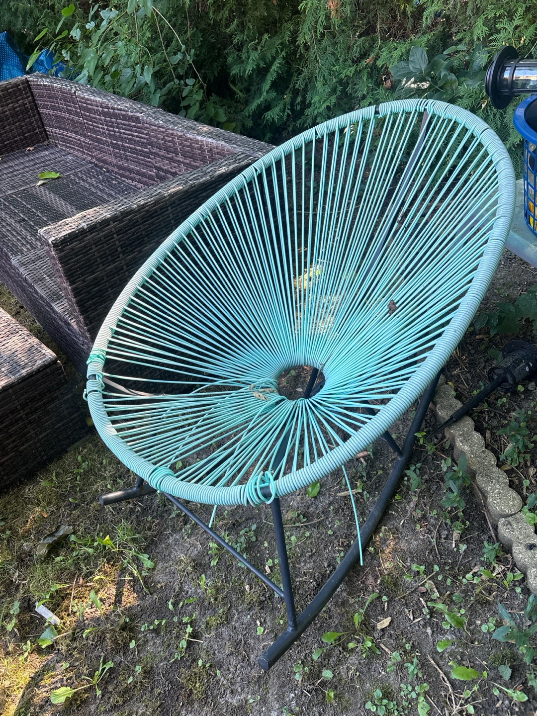 Turquoise Acapulco Style Rocking Chair