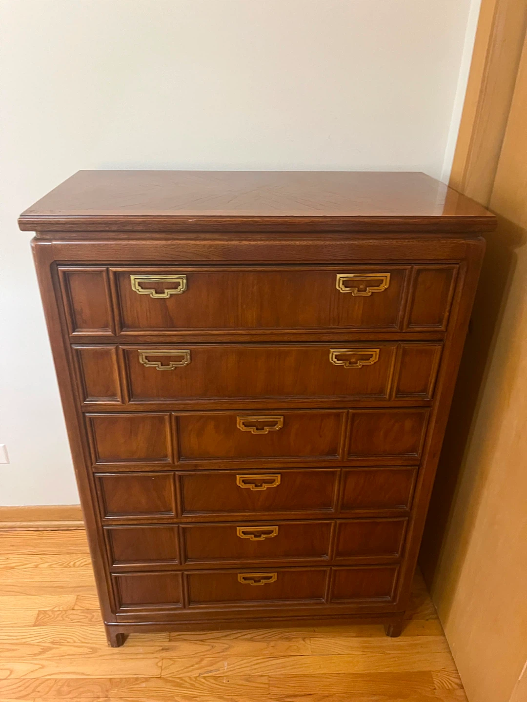 Vintage Wooden 6-Drawer Tall Dresser - photo 2
