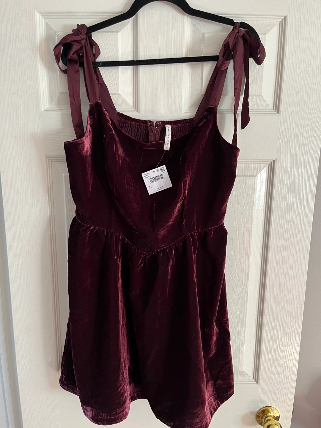 American Eagle Velvet Tie-Strap Dress size L - photo 2