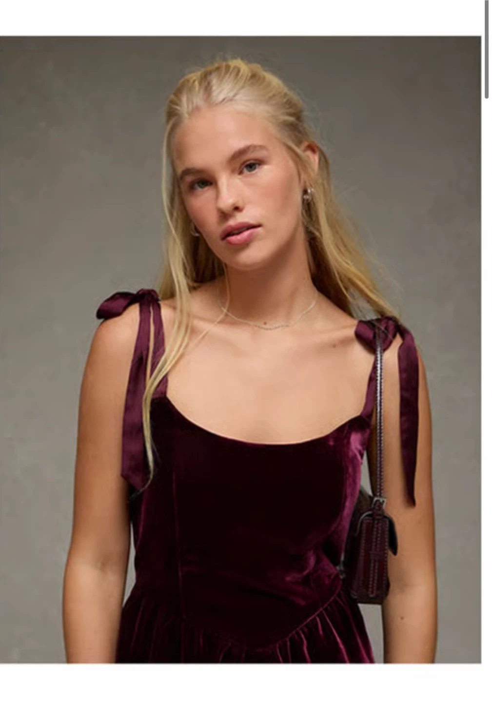 American Eagle Velvet Tie-Strap Dress size L - photo 4