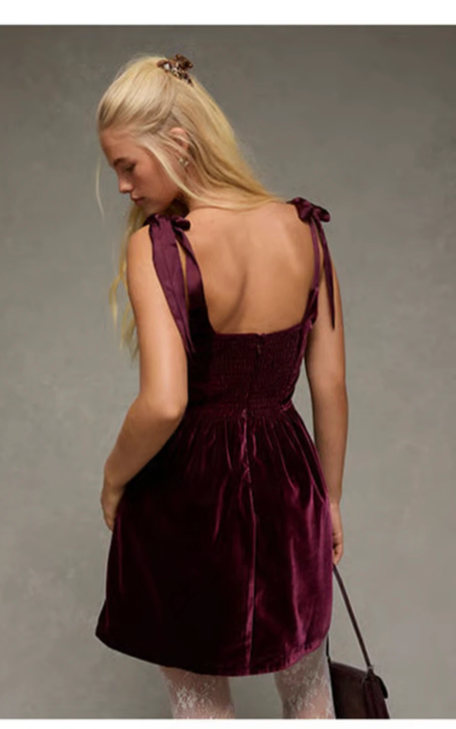 American Eagle Velvet Tie-Strap Dress size L - photo 5