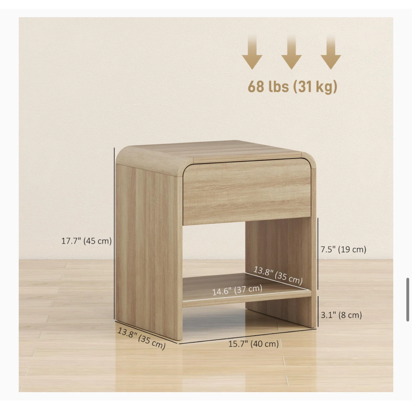Set of 2 Light Oak Bedside Tables - photo 2