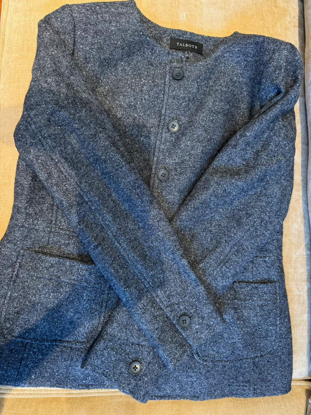 Talbots Gray Tweed Jacket Size 2