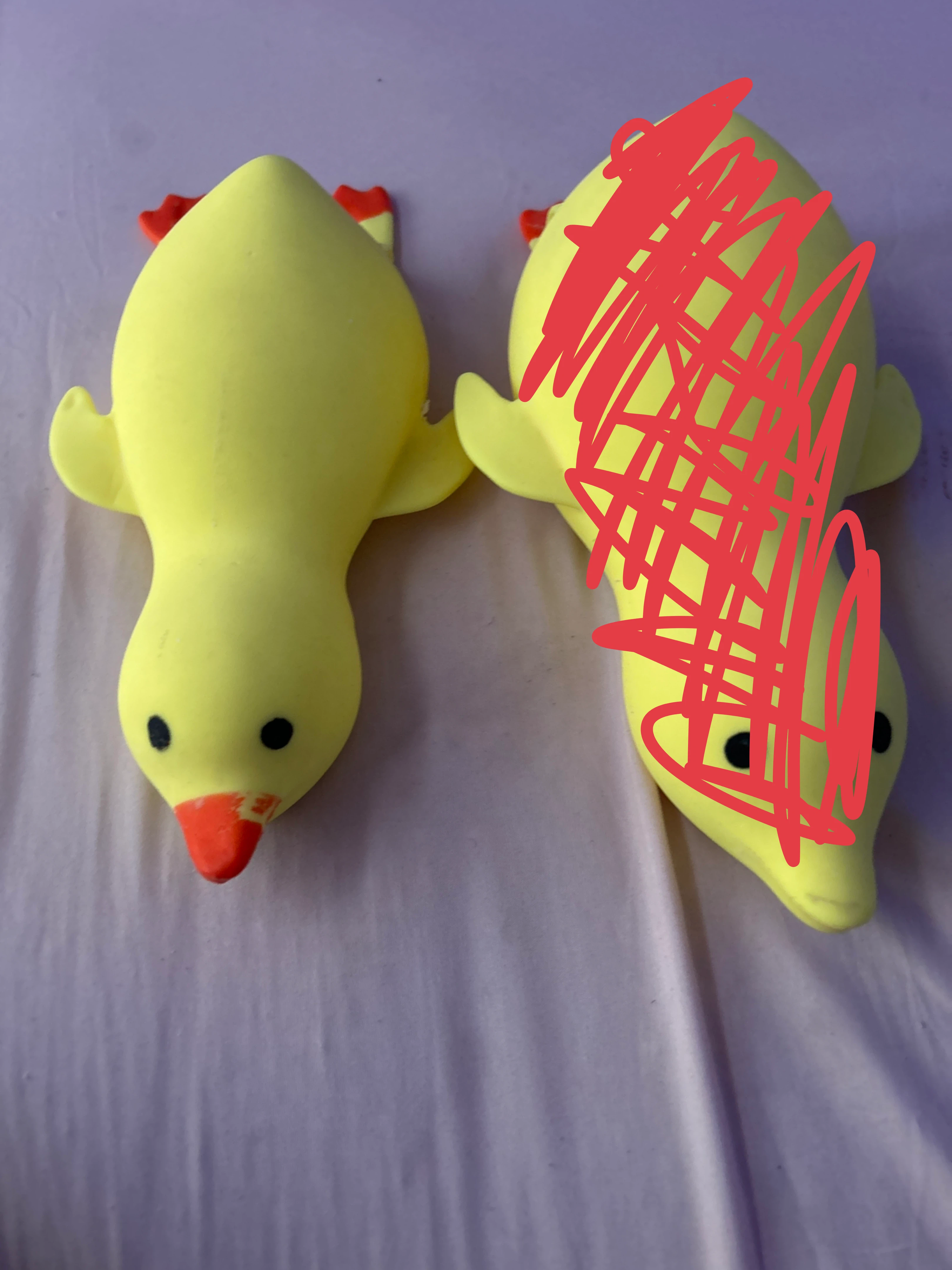 Two yellow duck squishy’s can be sold separately