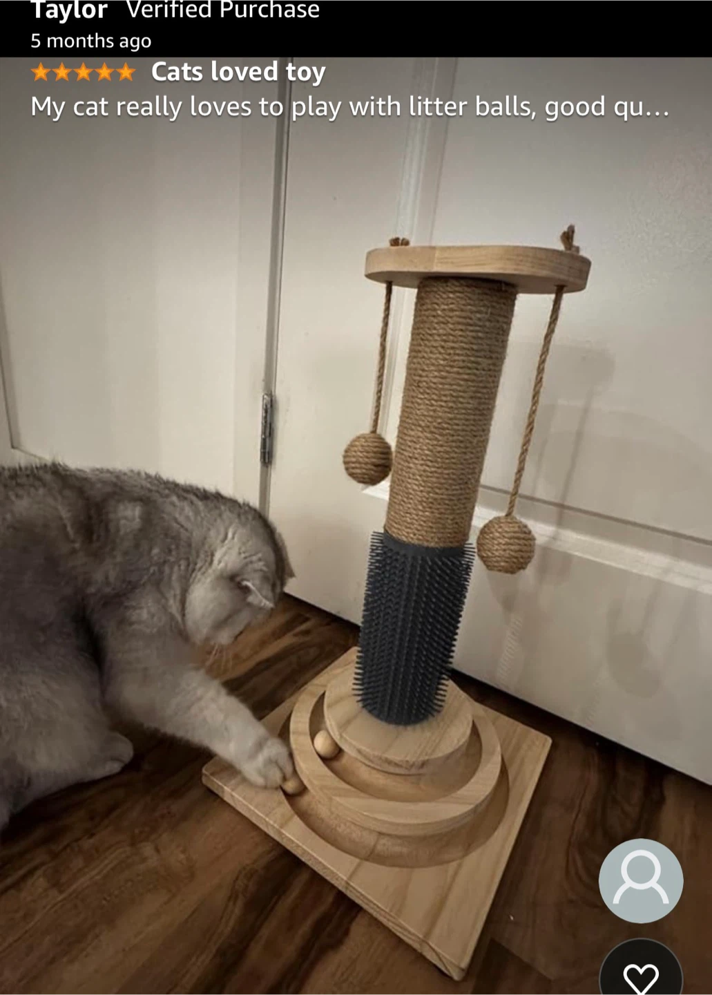 4-in-1 Solid Wood Cat Scratching Post Medium - photo 5