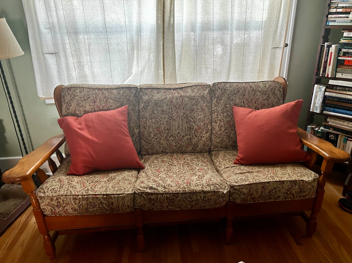 Vintage Maple Paisley Couch