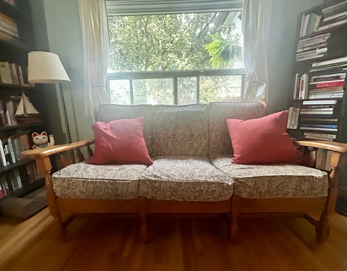 Vintage Maple Paisley Couch - photo 2