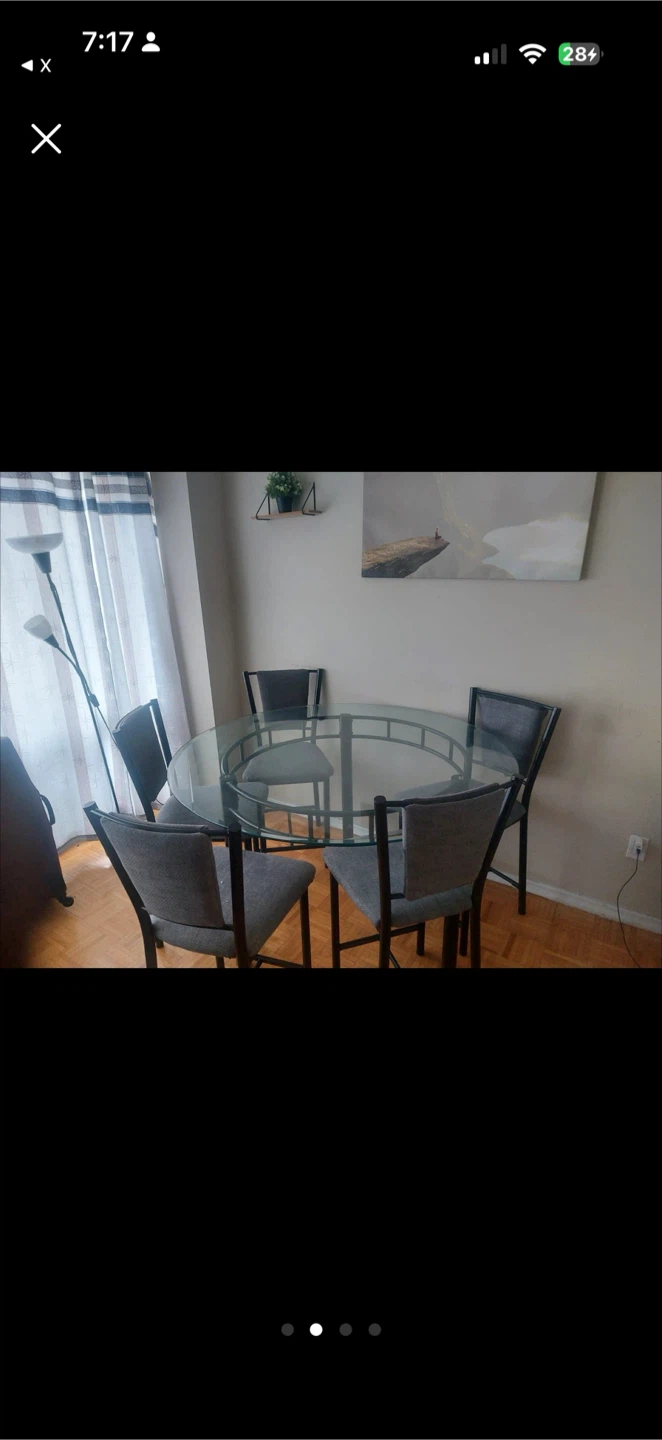 Glass Top Pub Dining Table and 4 Chairs - photo 2