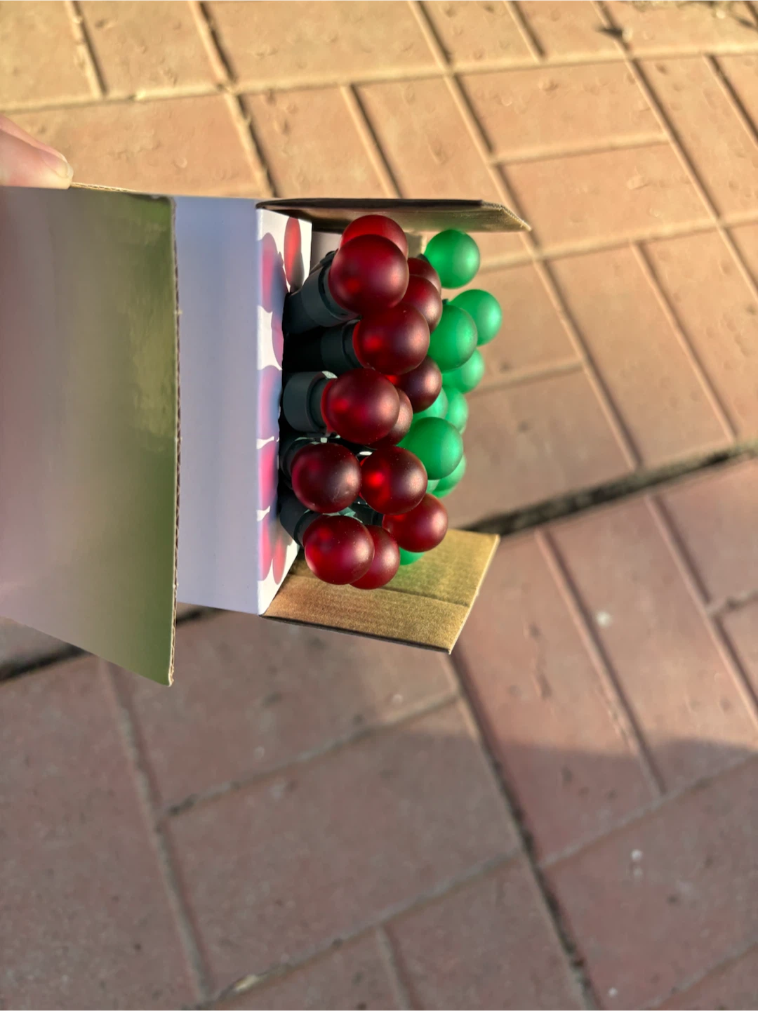 Red and Green Frosted Christmas Lights - photo 4