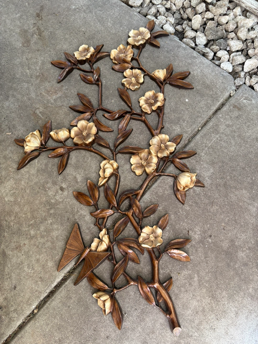 Vintage mid-century Syroco Floral Wall Art Set - photo 2