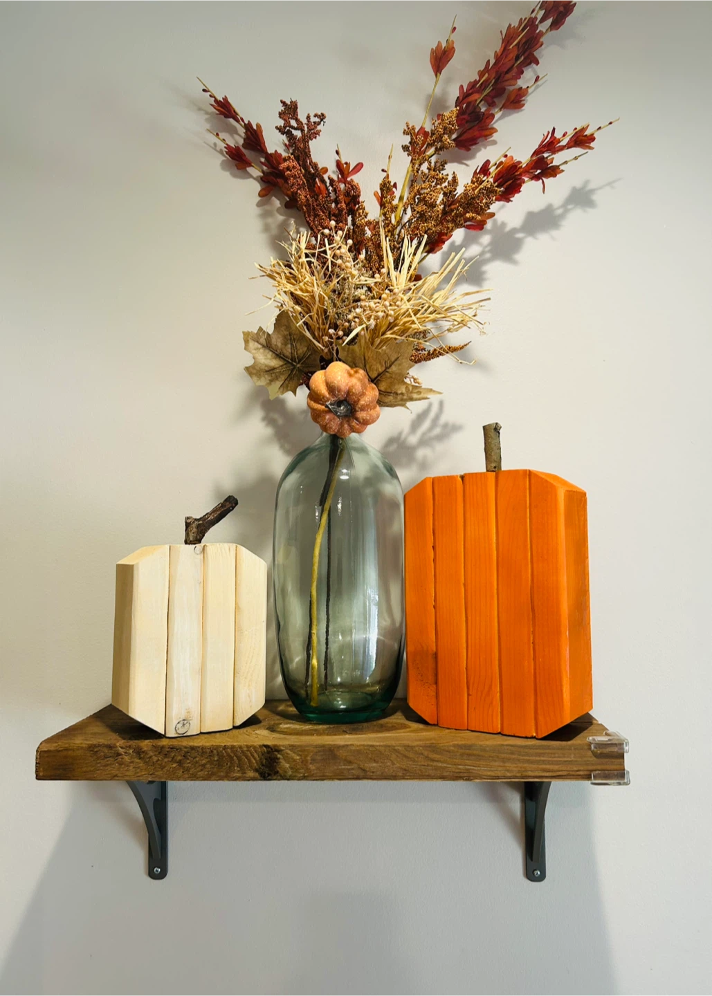 Handmade Wooden Pumpkin Duo – Rustic Fall Décor Set