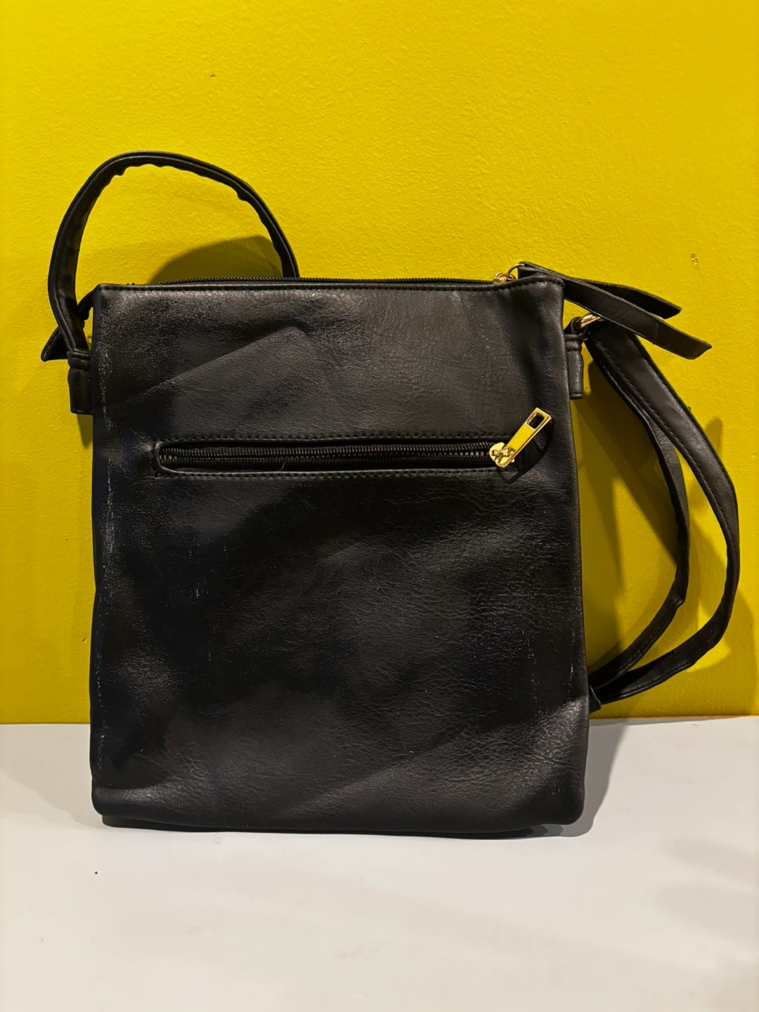 Black Crossbody Bag with Three Zipper Pockets - photo 4