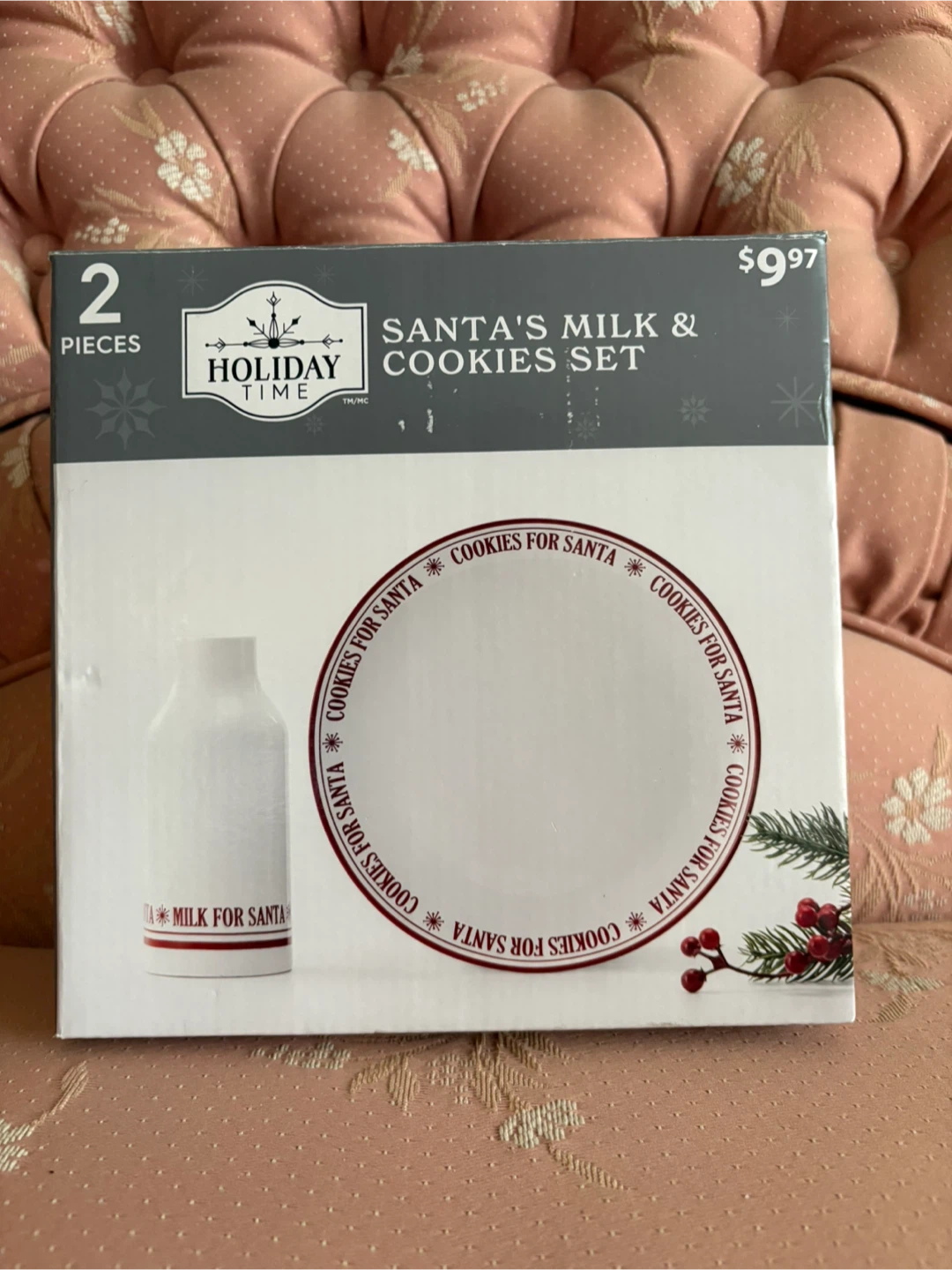 Christmas-Santa Milk & Cookies Set