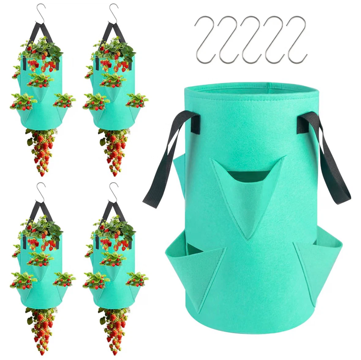 5 Pack Upside Down Strawberry Hanging Planter