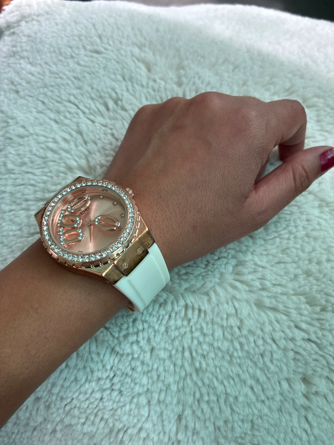 bebe Rose Gold-Tone Watch with White Strap - photo 3