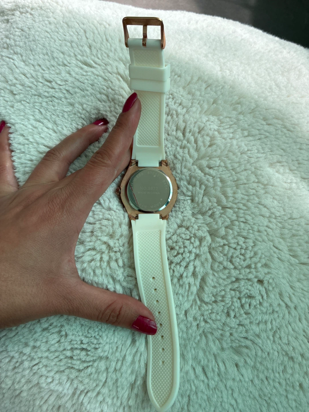bebe Rose Gold-Tone Watch with White Strap - photo 4