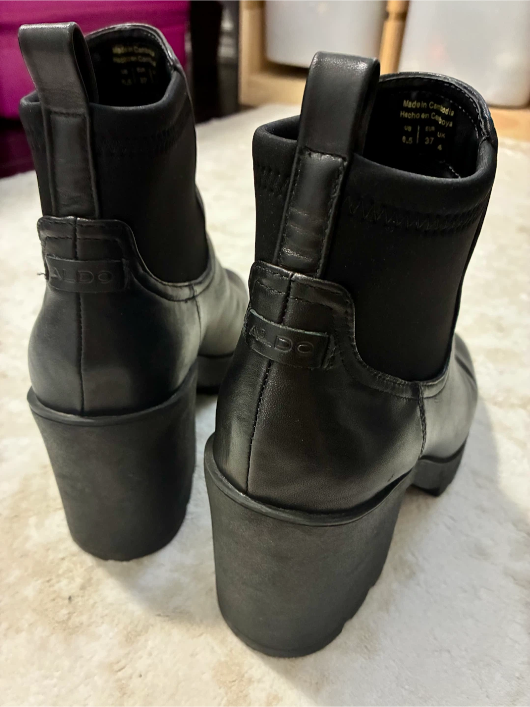 Aldo Black Ankle Boots Size 6.5 - photo 2