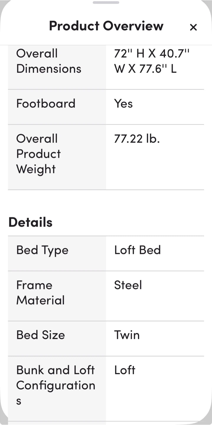 Twin Size Steel Loft Bed with Desk - photo 4