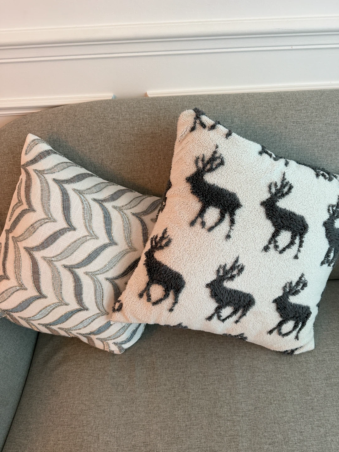 Set of two decorative throw pillows