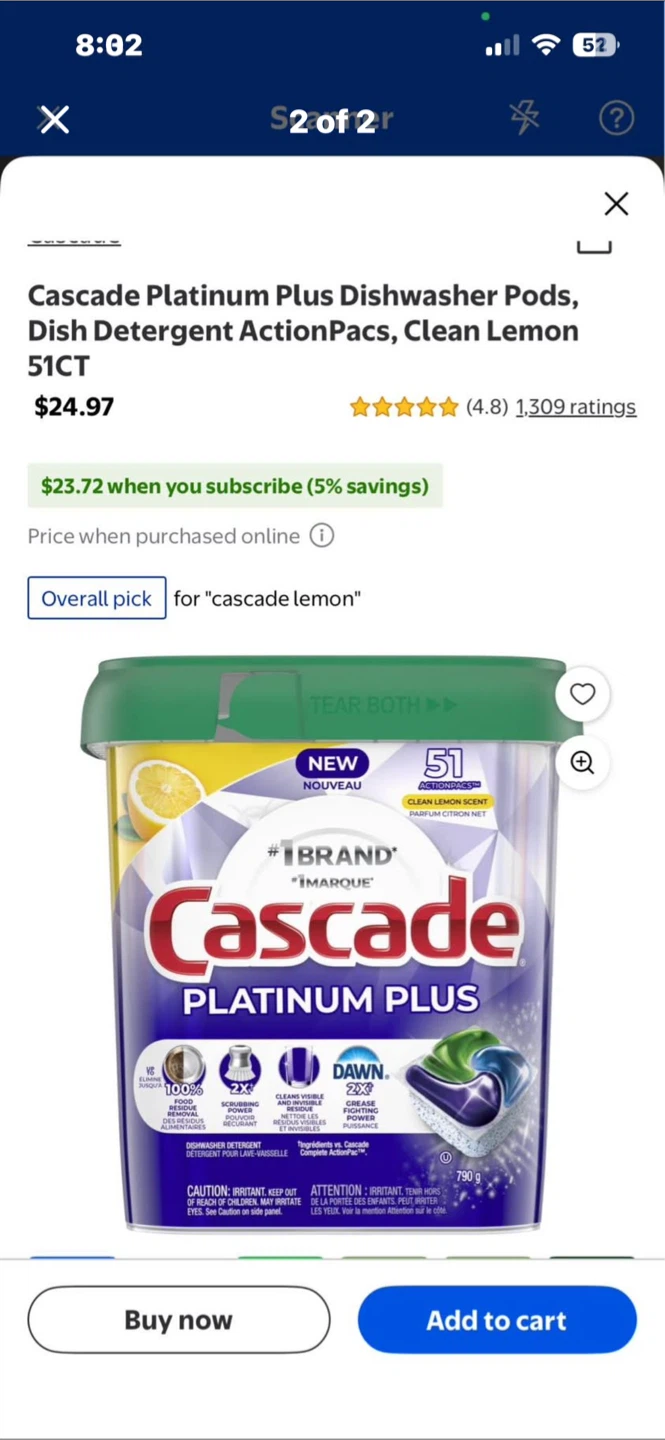 Cascade Platinum Plus Dishwasher Pods - photo 2