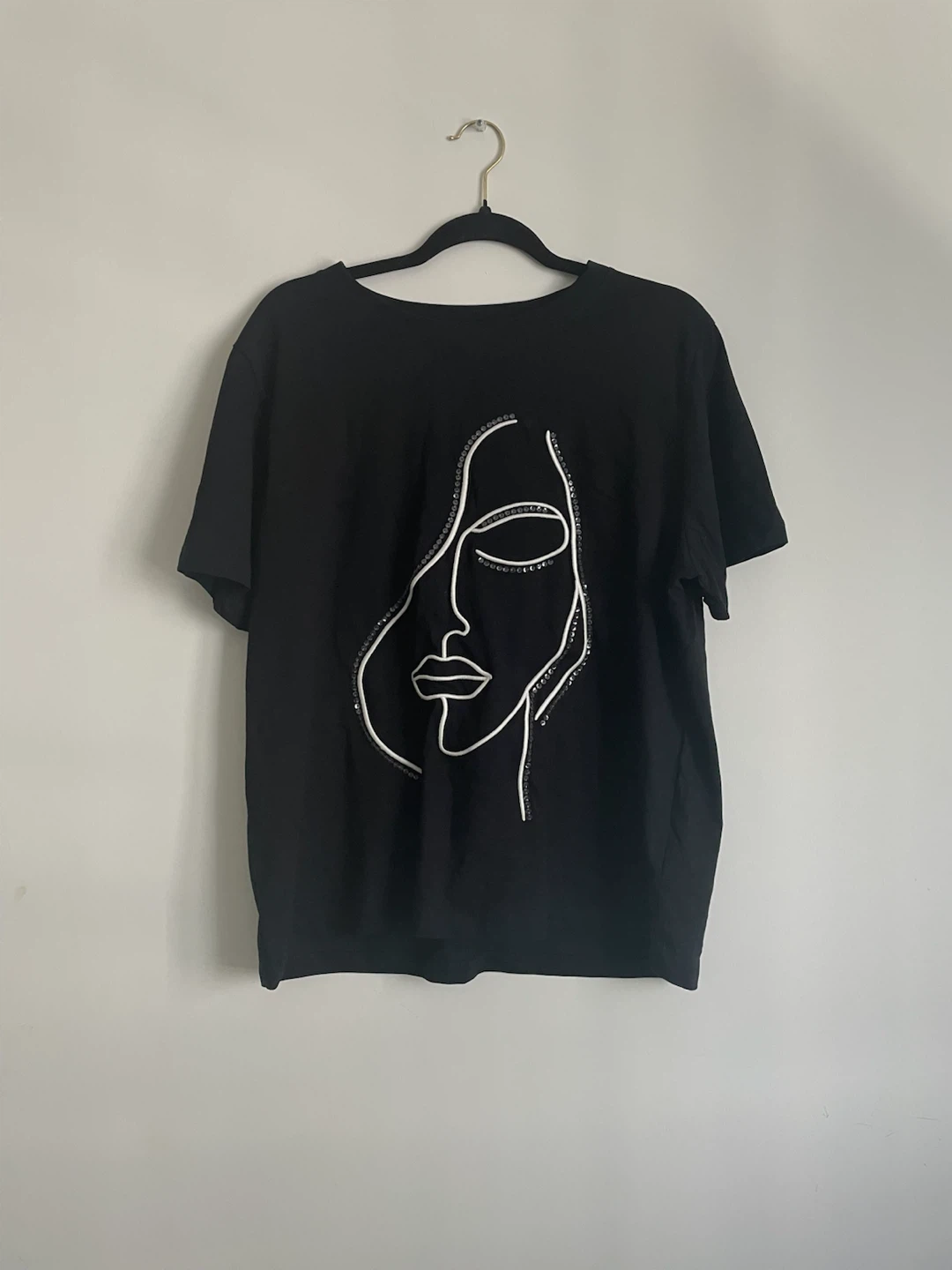 C&A Black T-Shirt with Face Design