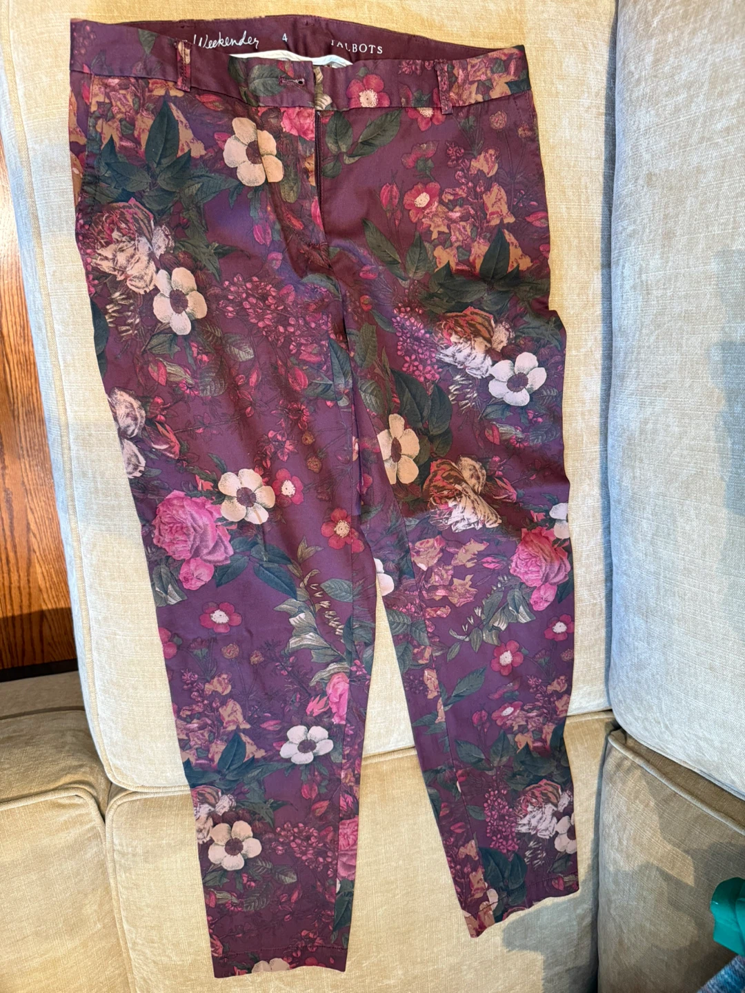 Talbots Weekender Floral Pants Size 4