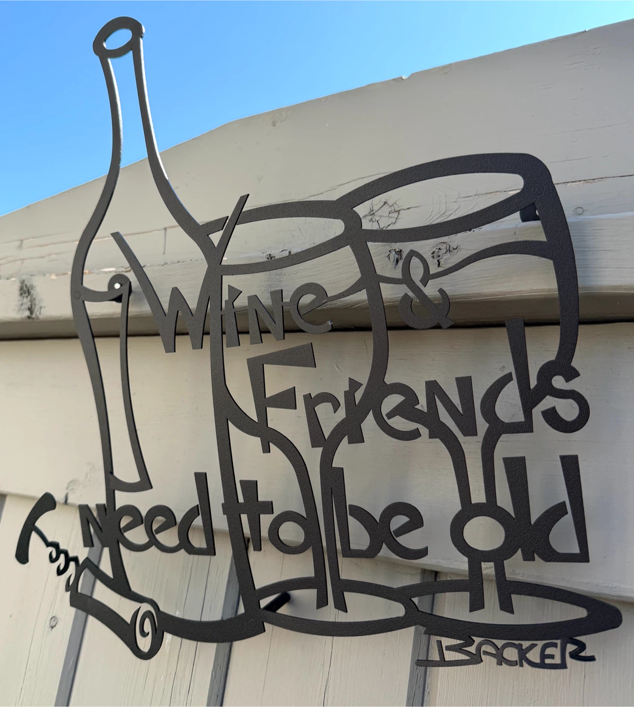 Backer Metal Wine Sign