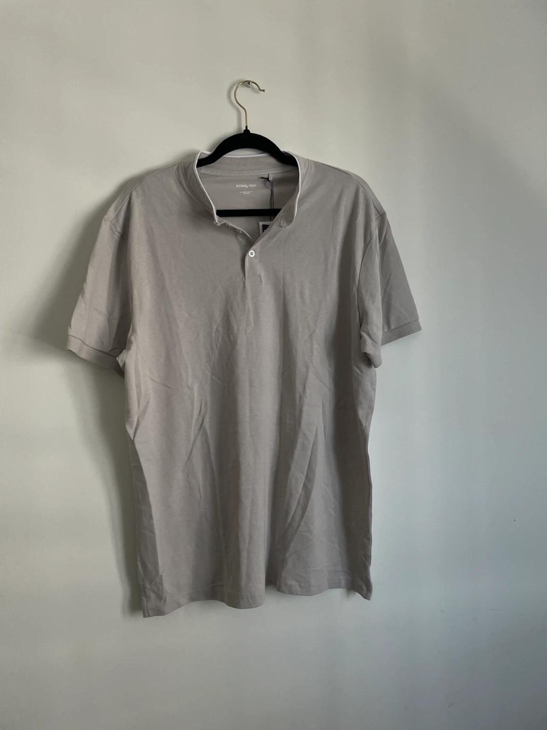 Sinsay Men's Polo Shirt - Beige, Size Large