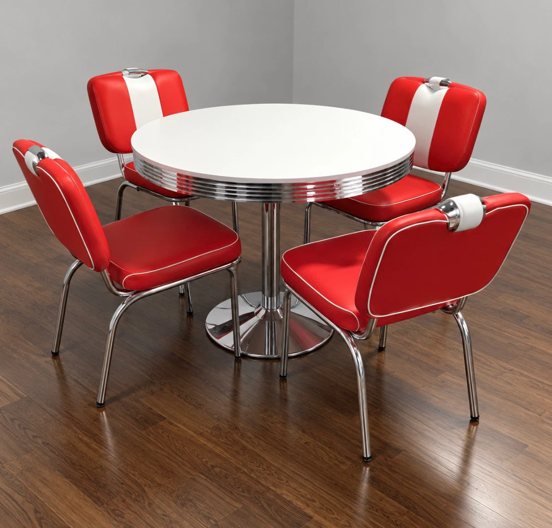 New 5 Piece Retro Dining Set Excellent Reviews