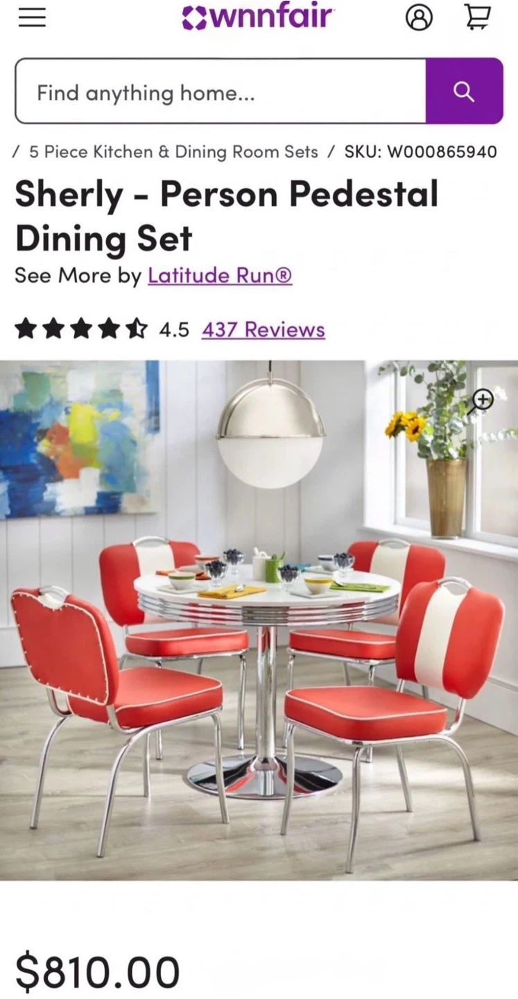 New 5 Piece Retro Dining Set Excellent Reviews - photo 2