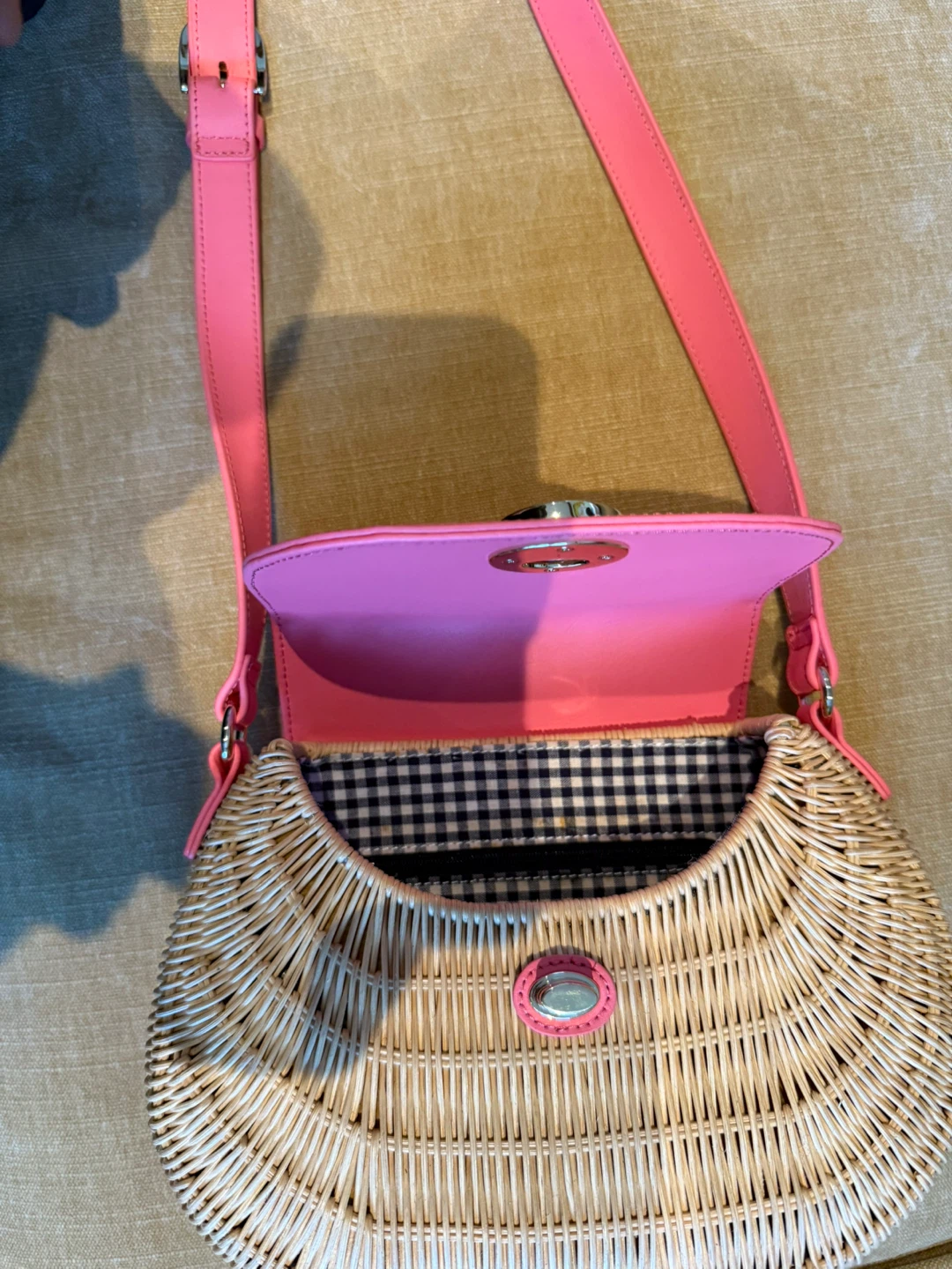 Pink Wicker Crossbody Bag. Talbots - photo 2