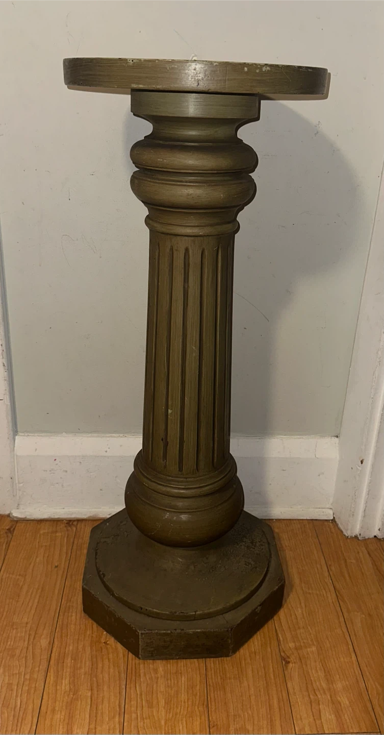 Old Tall Wood Pedestal