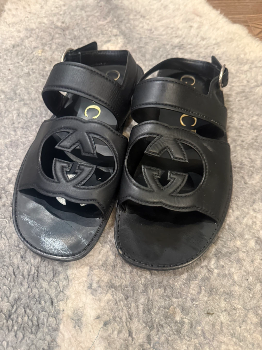 Gucci Interlocking G Sandals Black