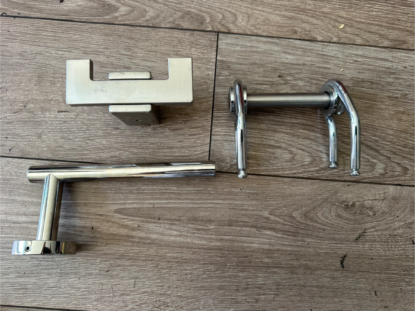 Set of Chrome Bathroom Accessories - mounting parts missing