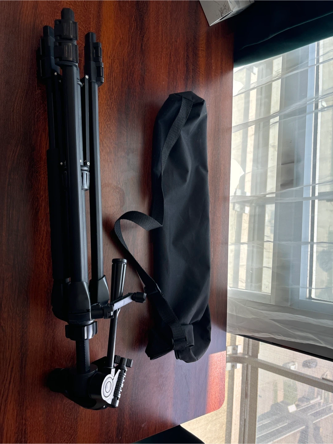 Black Camera Tripod with Carrying Case