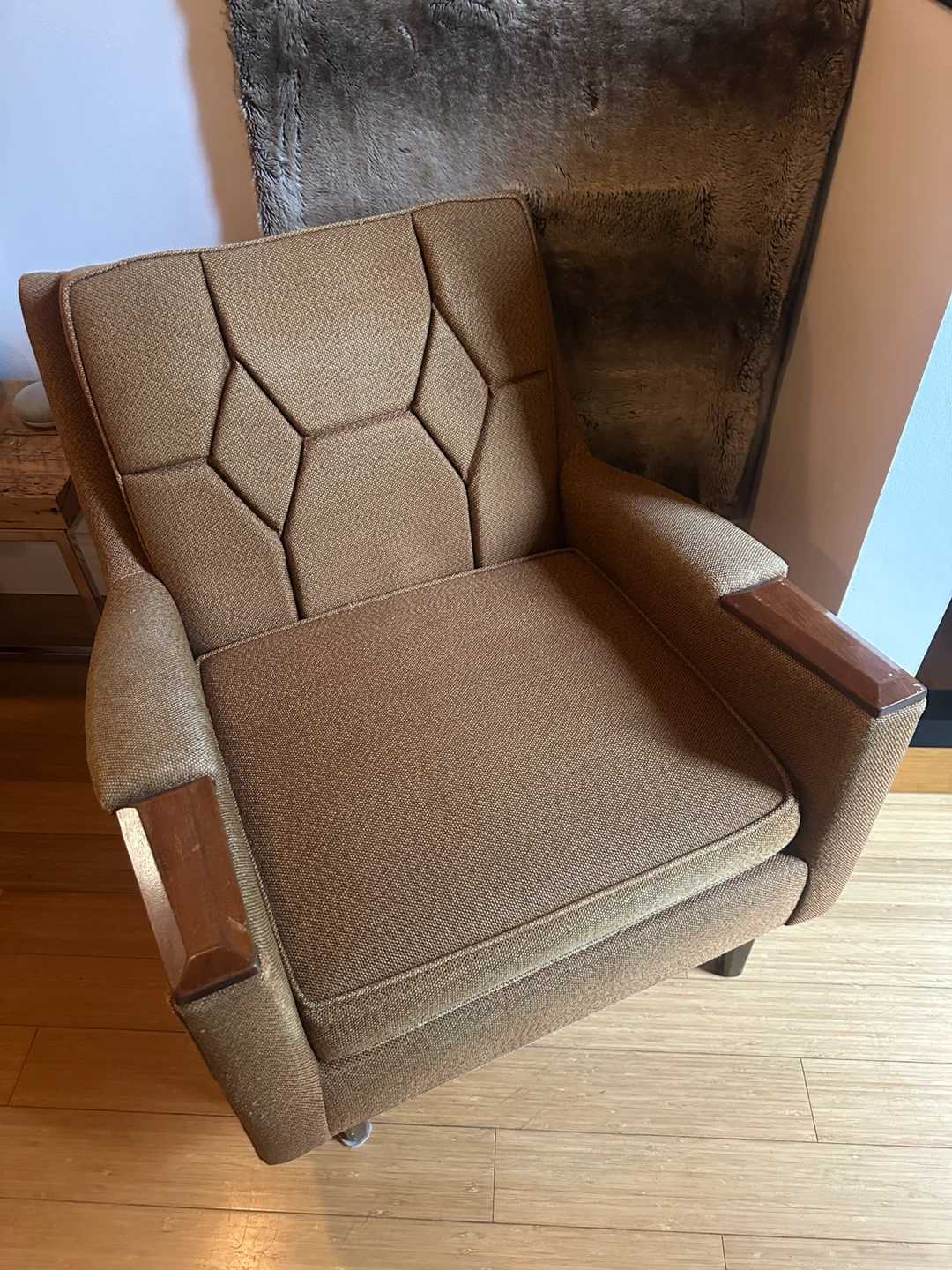 WOW! VINTAGE MCM TEAK WOOD LOUNGE CHAIR MID CENTURY MODERN - photo 3